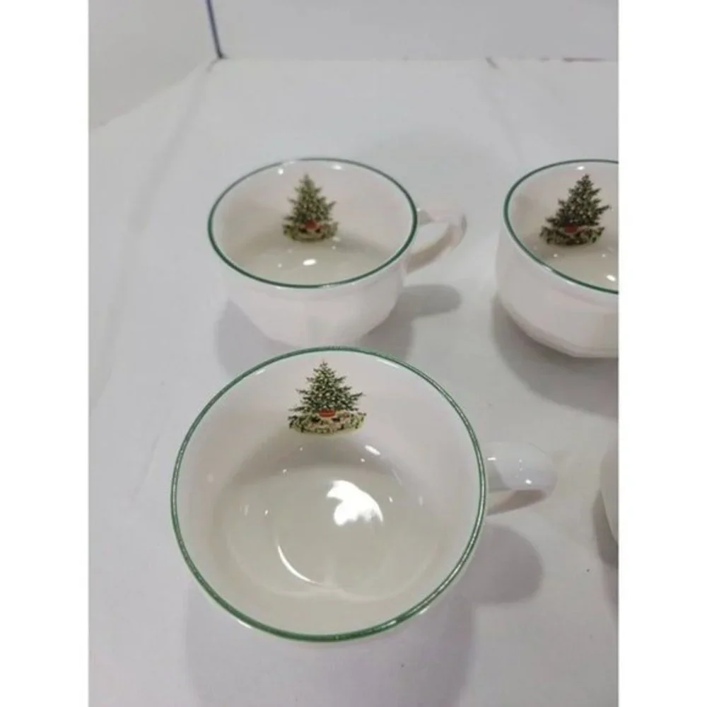 Pfaltzgraff‎ Heritage Christmas Tree Set of 4 Coffee Tea Cups